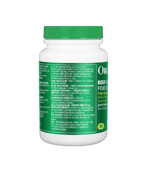 Organika Grass Fed Beef Liver Plus 500mg 90 Capsules