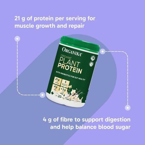 Organika Organic Plant Protein Powder with Probiotics Vanilla 740g