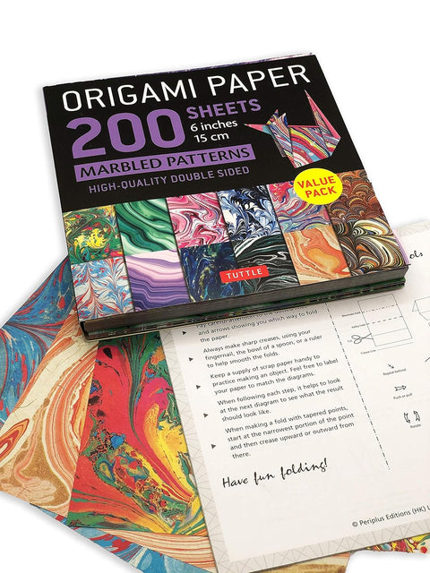 Origami Paper 200 sheets Marbled Patterns