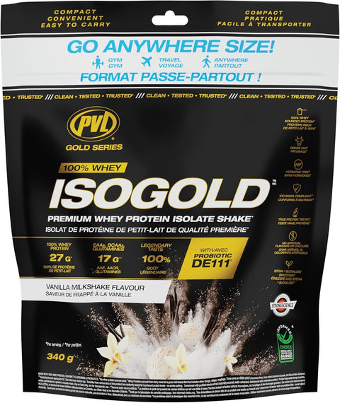 PVL ISO Gold Whey Protein Isolate Shake – Premium low-carb protein powder for lean muscle, fast recovery, and fitness performance in Canada