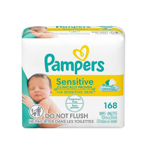 Pampers Sensitive Baby Wipes 168