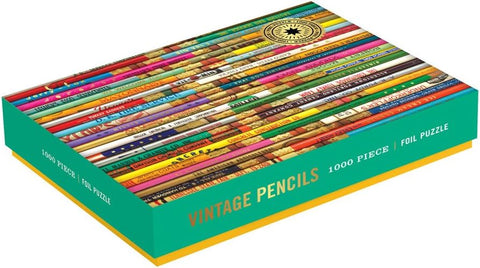 Phat Dog Vintage Pencils 1000 Piece Foil Stamped Puzzle