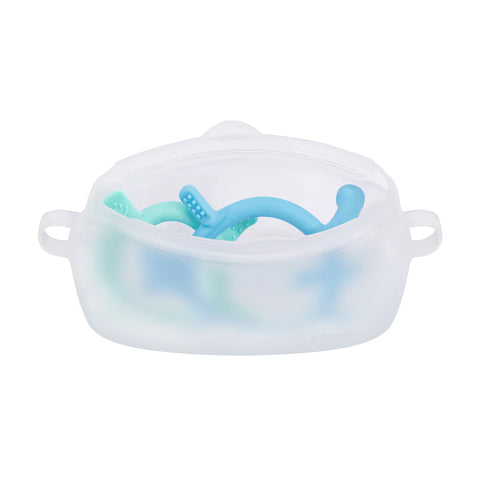 Pigeon Silicone Teether Set - Blue & Green