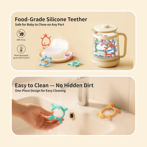 Pigeon Silicone Teether Set - Blue & Green