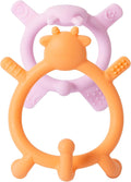 Pigeon Silicone Teether Set - Pink & Orange