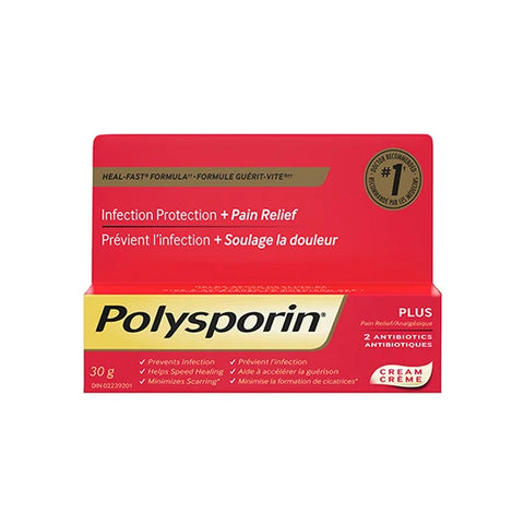 Expires February 2026 Clearance Polysporin Antibiotic Plus Pain Relief Cream 30g
