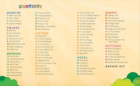 Preschool Activity Book Trucks, Cars, and Airplanes