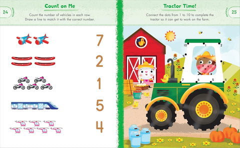 Preschool Activity Book Trucks, Cars, and Airplanes