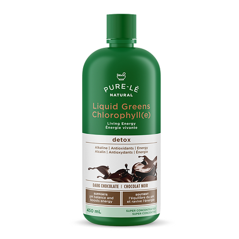 Pure-le Natural Liquid Greens Chlorophyll Super Concentrated Detox Antioxidants - Dark Chocolate 450mL - YesWellness.com