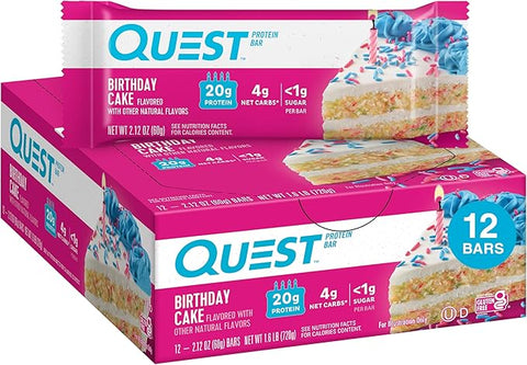 Quest Protein Bar Birthday Cake Box (12 bars x 60 grams)