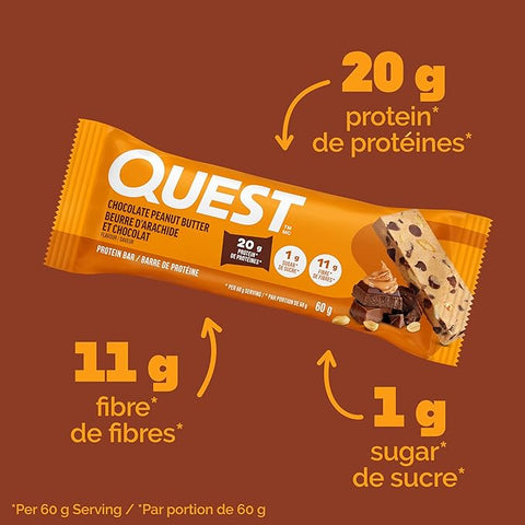 Quest Protein Bar Chocolate Peanut Butter Box (12 bars x 60 grams)
