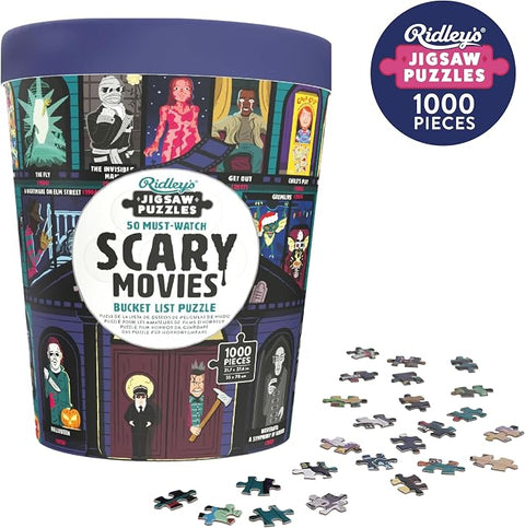 Ridley's Games 50 Must-Watch Scary Movies Bucket List 1000-piece Puzzle