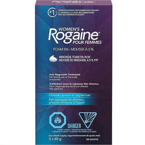 Rogaine for Women Hair Regrowth Treatment Foam 5% Minoxidil - 2 x 60g - YesWellness.com