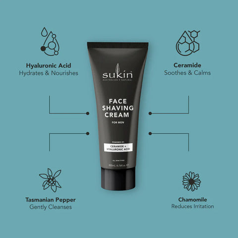 Sukin Face Shaving Cream for Men 200mL