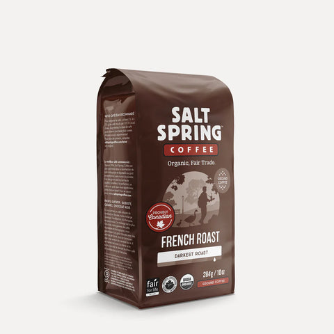 Salt Spring Coffee Organic & Fair Trade French Roast Ground Coffee – Dark Roast 284g