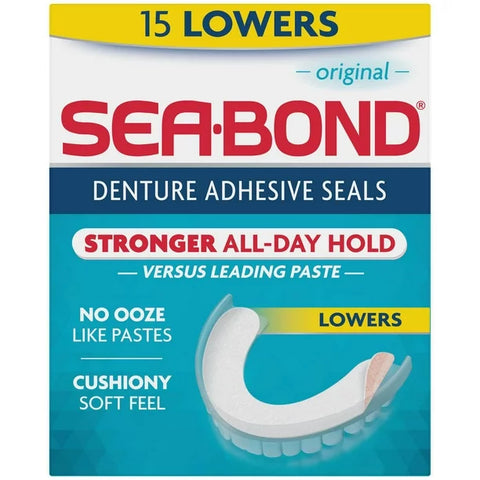 Sea-Bond Denture Adhesive Seals Original Lowers 15 Count