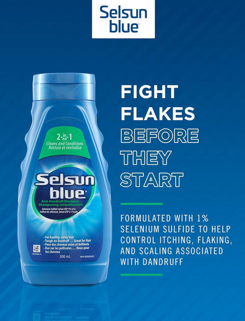 Selsun Blue 2-In-1 Anti-Dandruff Shampoo Fight Flakes