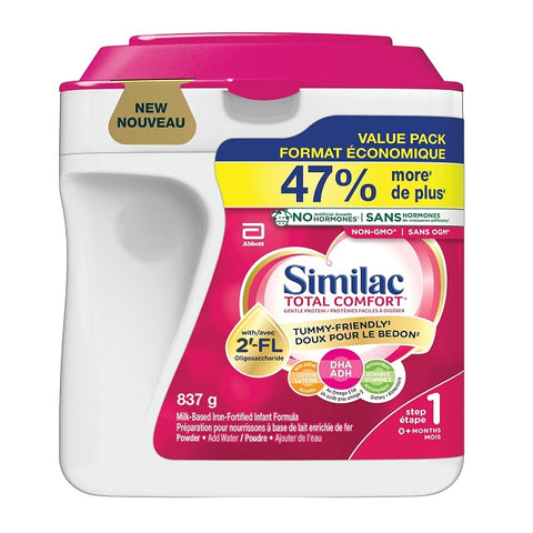 Similac Total Comfort Tummy Friendly Baby Formula Step 1 0+ Months 837g
