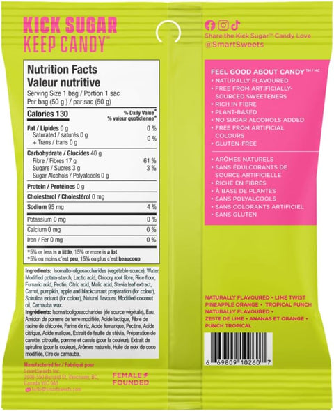 SmartSweets Tropical Sours - Nutrition Facts