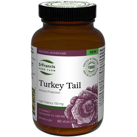Expires April 2024 Clearance St. Francis Herb Farm Turkey Tail Immune Protection 60 Capsules - YesWellness.com