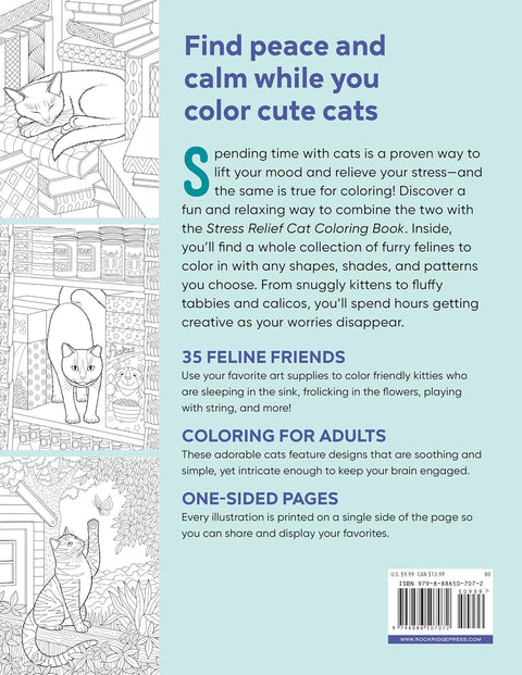 Stress Relief Cat Coloring Book