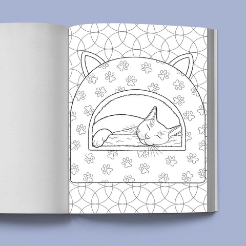 Stress Relief Cat Coloring Book