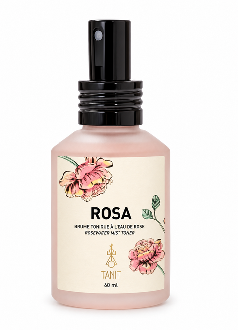 TANIT Rose Water Hydrating Face Mist Toner 60 mL glass bottle - Yeswellness.com