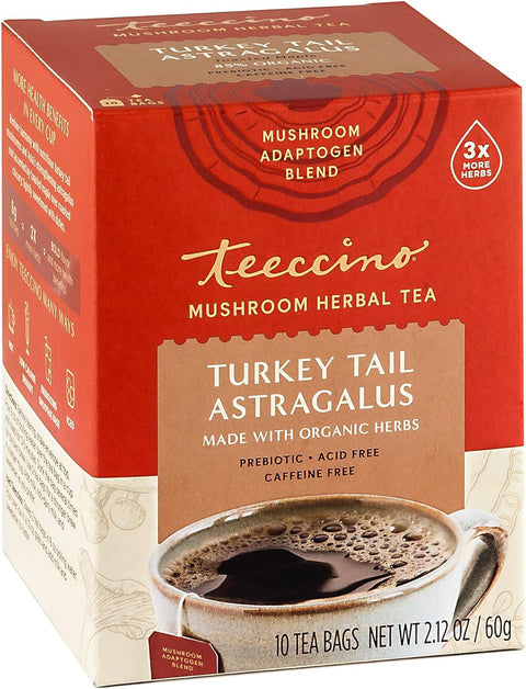 Teeccino Turkey Tail Astragalus Mushroom Herbal Tea