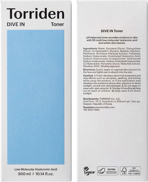 Torriden Dive-In Low Molecular Hyaluronic Acid Toner 300mL