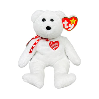 Ty Beanie Baby Scarlett White Heart Bear Limited Edition - YesWellness.com