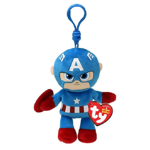 Ty Beanie Boos Plush With Clip-Captain America 5 Inches - YesWellness.com