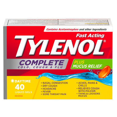 Expires January 2026 Clearance Tylenol Complete Cough Cold Flu Liquid Gel 40