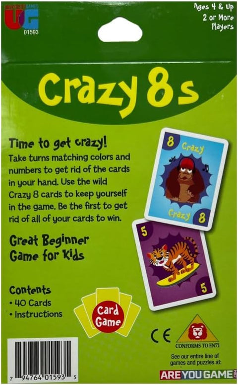 University Games Crazy 8s Card Game Jumbo Size