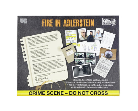 University Games Fire in Adlerstein Case Files Murder Mystery Party