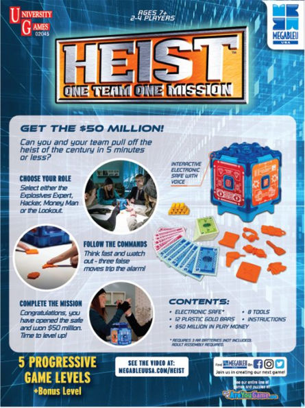 University Games Heist One Team One Mission - Electronic Cooperative Game