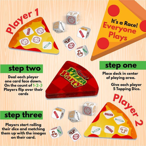 University Games Pizza Party Dice & Card Game