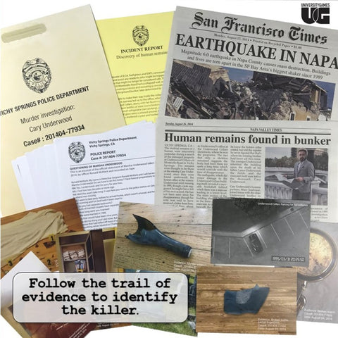 University Games Underwood Cellars Case Files Murder Mystery Party