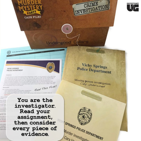 University Games Underwood Cellars Case Files Murder Mystery Party