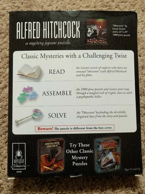 University Games Alfred Hitchcock Mystery Jigsaw Puzzle 1000pcs