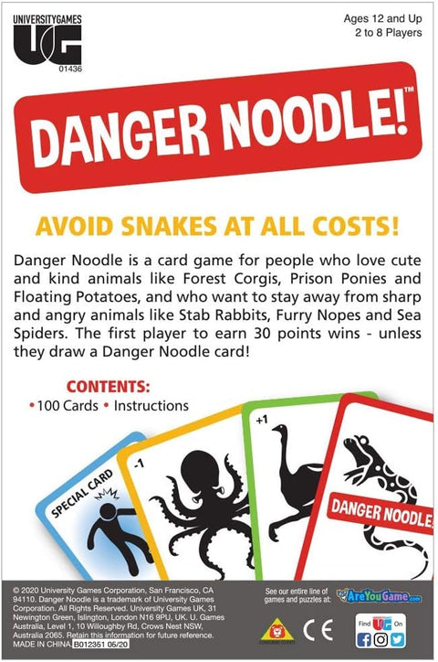 University Games Danger Noodle Avoiding Snakes Card Game