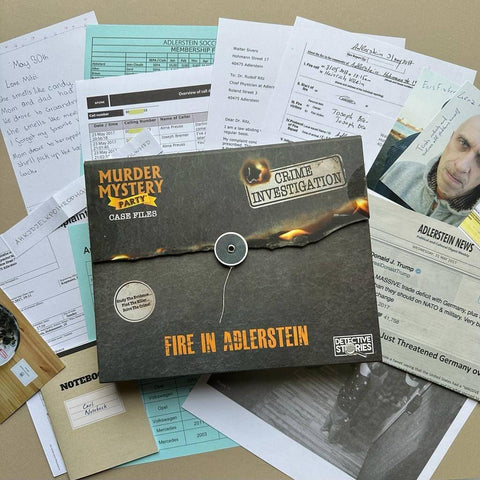 University Games Fire in Adlerstein Case Files Murder Mystery Party