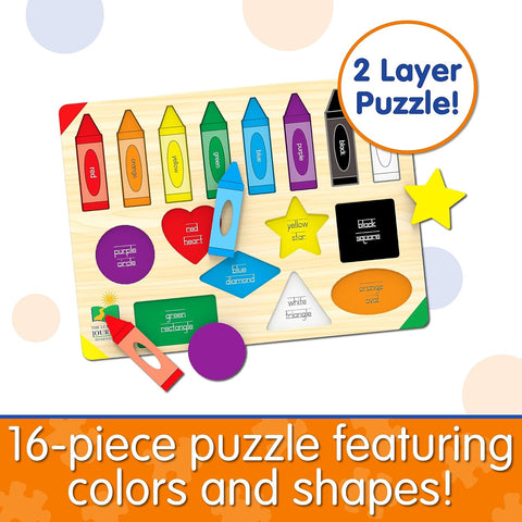 University Games Lift & Learn Puzzle - Colors & Shapes