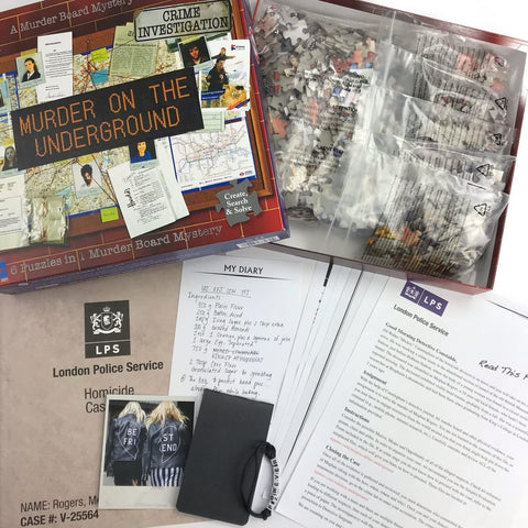 University Games Murder On The Underground Case Files Puzzles Murder Mystery Party