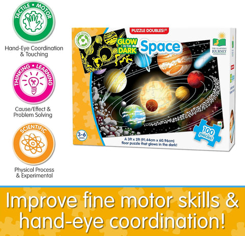 University Games Puzzle Doubles Space Glow in the Dark