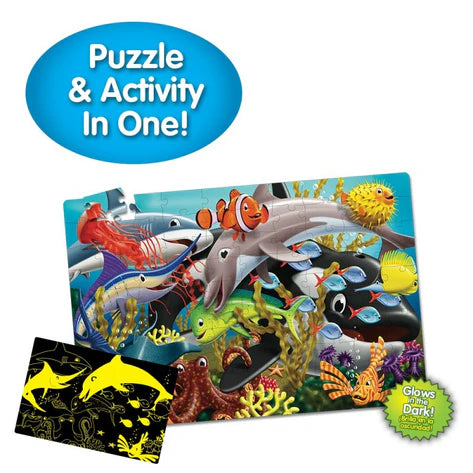 University Games Puzzle Doubles Sea Life Glow in the Dark