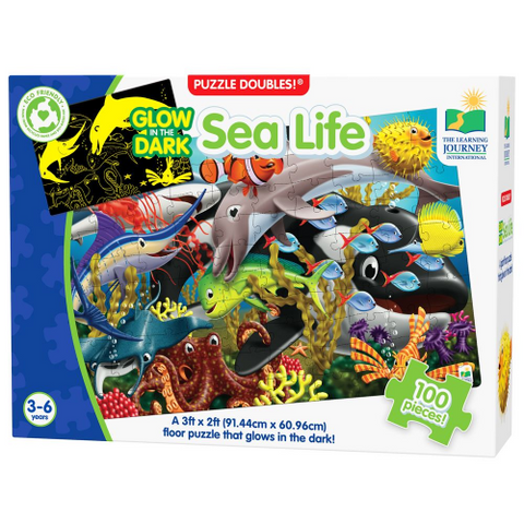 University Games Puzzle Doubles Sea Life Glow in the Dark