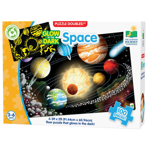 University Games Puzzle Doubles Space Glow in the Dark