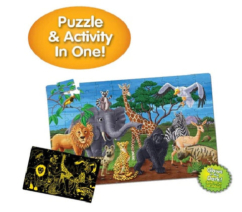 University Games Puzzle Doubles Wildlife Glow in the Dark