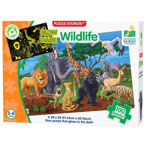 University Games Puzzle Doubles Wildlife Glow in the Dark