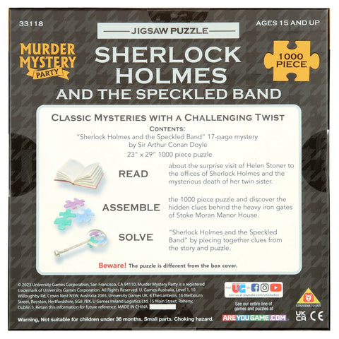 University Games Sherlock Holmes The Speckled Band Mystery Jigsaw Puzzle 1000pcs